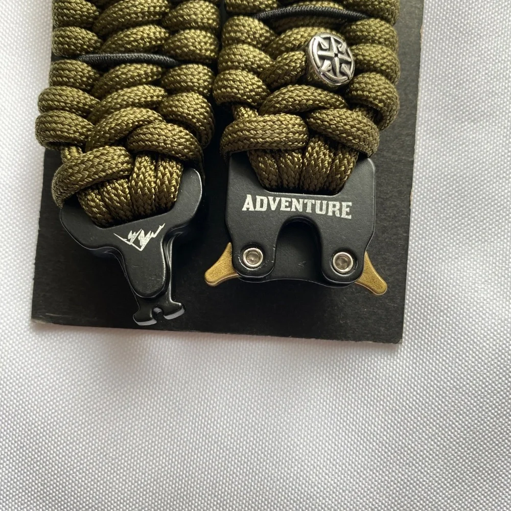 Adventure Paracord Strap for Apple Watch Series 7 6 5 4 3 Green Army